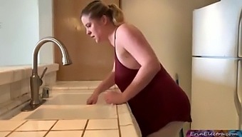 Mature Woman And Young Boy Engage In Intimate Encounter In The Kitchen